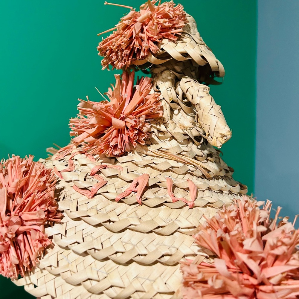 1960s Souvenir Straw Hat with Orange Accents - Picture 8 of 8